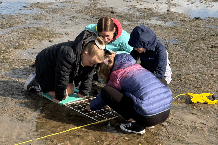 Neyland pupils with Elena from Project Seagrass