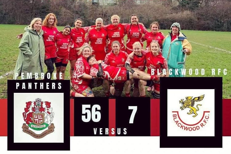 Victorious Panthers squad celebrate their big win on the road.