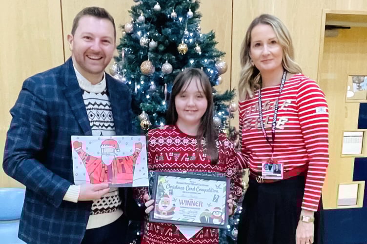 Pembroke Dock pupil Mair Moseley has been recognised for her artistic skills, winning this year's Christmas card competition organised by Senedd Member Samuel Kurtz.