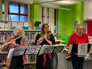Cleddau Flute Choir trio delights at Pembroke Dock Library