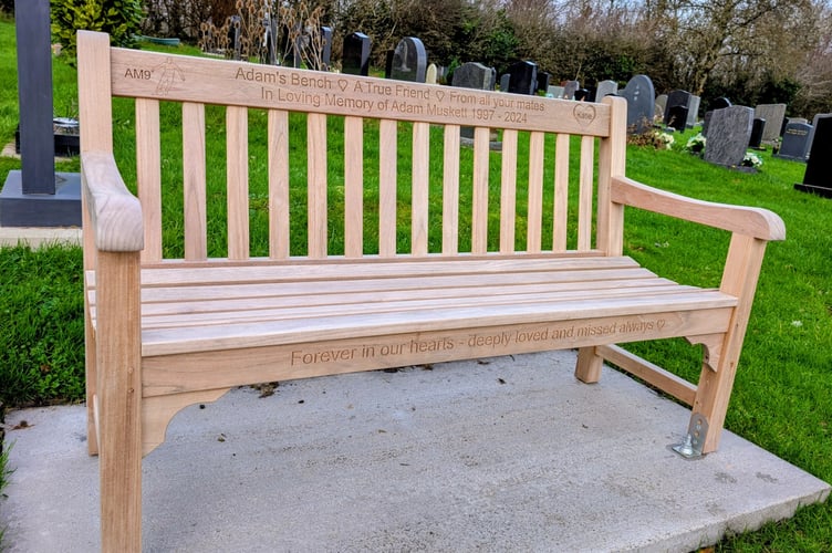 Adam memorial bench