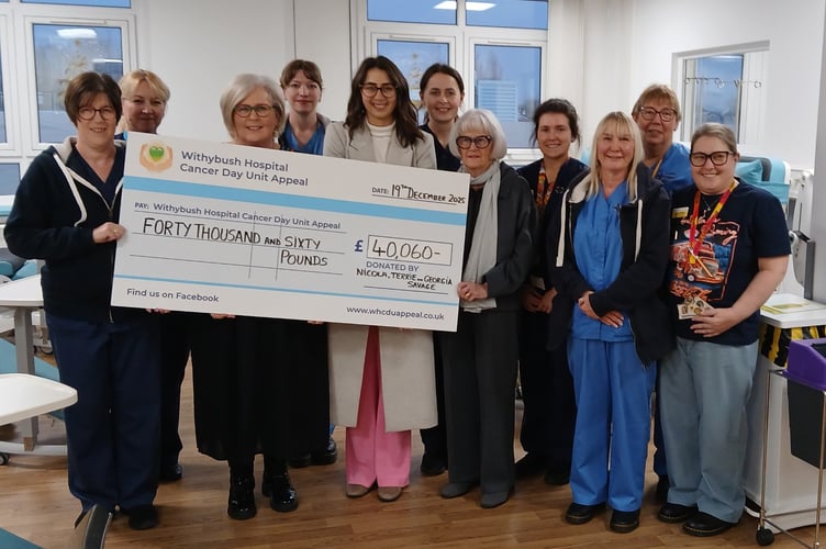 Local charity Witybush Hospital Cancer Day Unit Appeal recently received its largest donation ever of £ 40,060