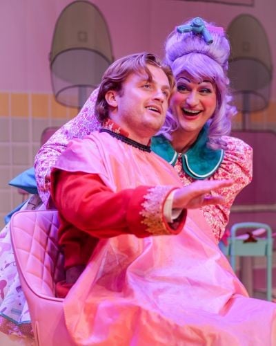 Harry Lynn as the vain Prince Nathaniel of Neyland in Torch Theatre’s Rapunzel pantomime