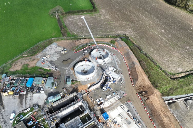 Drone footage of the Cardigan wastewater treatment works. Picture: Dŵr Cymru Welsh Water.