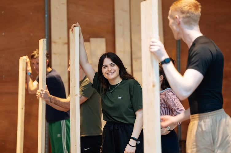 Yasemin Özdemir at Our Town rehearsals