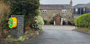 Cottage's new defibrillator for Saundersfoot