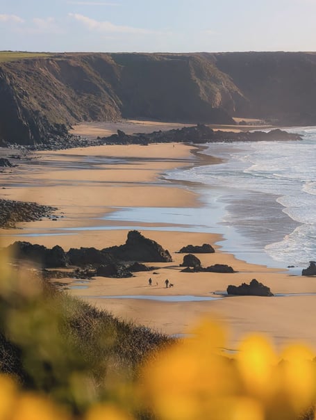 Marloes Sands Beach in the winter sunshine by Lucy Crockford