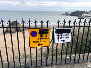 Vandalism targets Welsh signs in Tenby