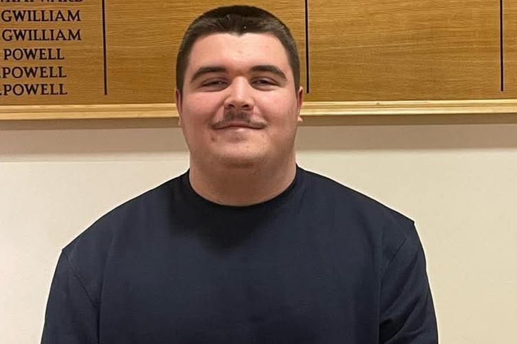 A very proud young Daniel Davies who captained the First XV for the first time