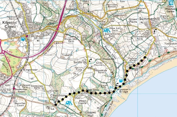 Temporary road closure at Wiseman's Bridge for Telecom works