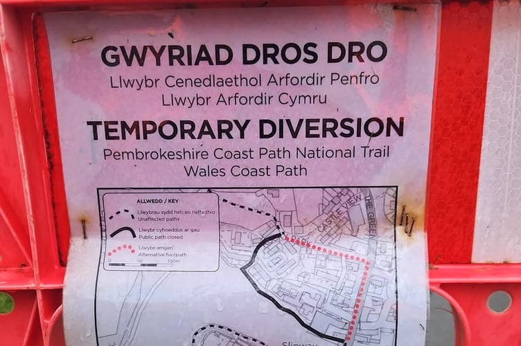 footpath closure Pembroke