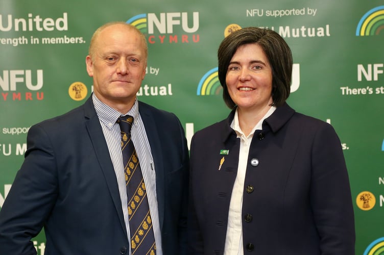 New NFU Cymru Deputy President Paul Williams and new NFU Cymru President Abi Reader
