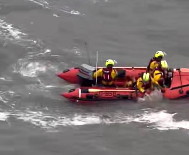 Tenby RNLI race to rescue cliff-chased sheep