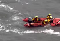 WATCH: Tenby RNLI race to rescue cliff-chased sheep