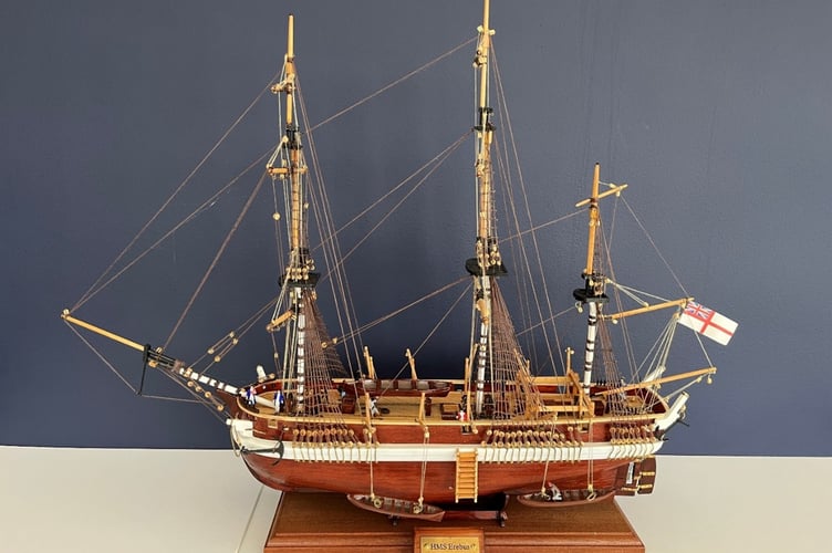 A model of HMS Erebus which will feature at the new exhibition at Pembroke Dock Heritage Centre