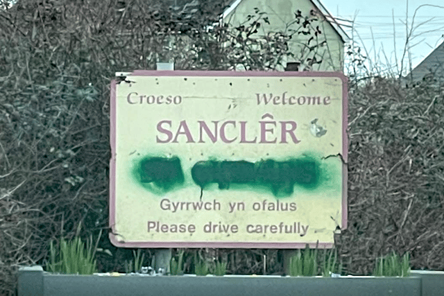 English road signs vandalism across Carmarthenshire condemned