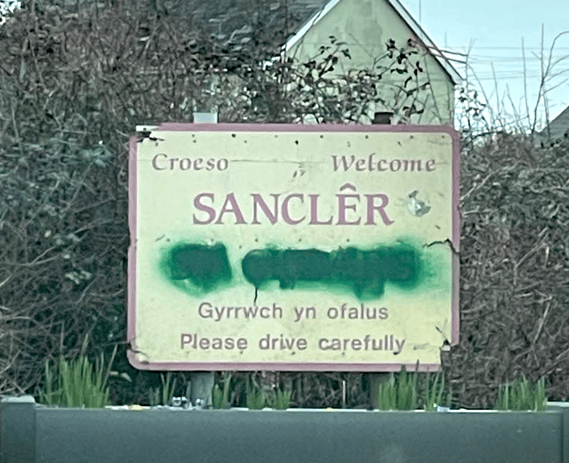 English road signs vandalism across Carmarthenshire condemned