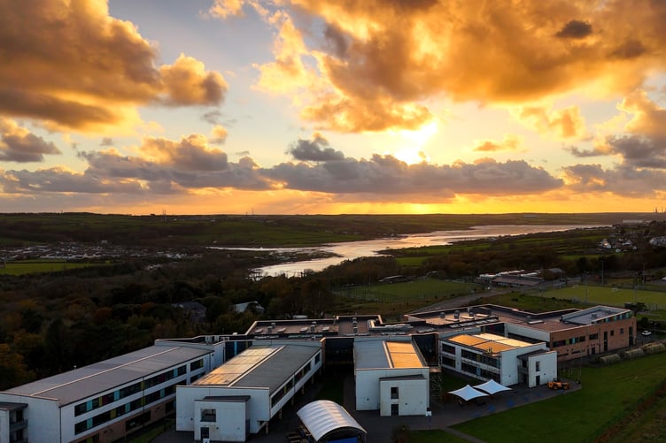 The new solar panels at Ysgol Harri Tudur, Pembroke
