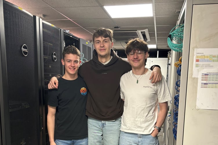 Pictured – Olly Richards with IT apprentices Lewis Allen and Keegan King. 