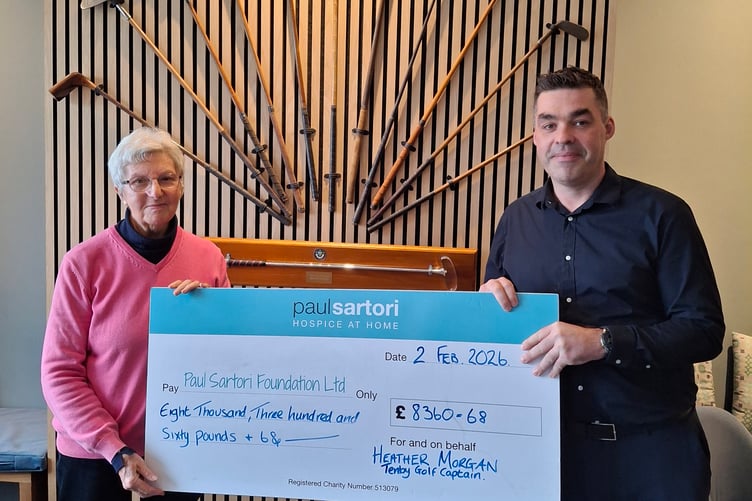 Tenby Golf Club’s Captain Heather Morgan and General Manager Brendan Monnelly