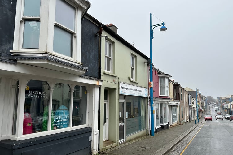 View of Pembroke Dock centred on 75 Queen Street