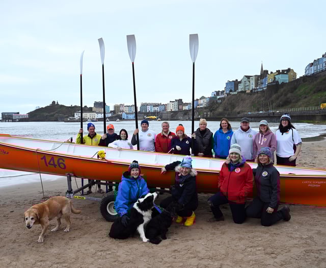 Tenby Rowing Club launches new Celtic Longboat