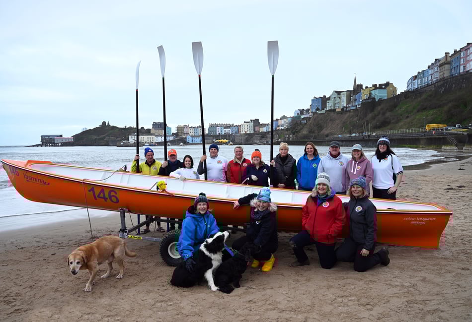Tenby Rowing Club launches new Celtic Longboat