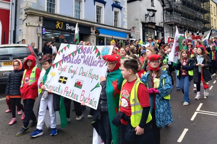 St Davids Day parade Pembrokeshire