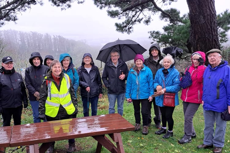 The Speedies from the Steps2Health walking group pictured at Allen's View in Tenby.