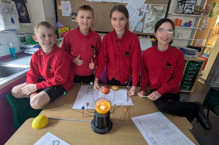 Year 6 pupils from Narberth Community Primary School taking part.