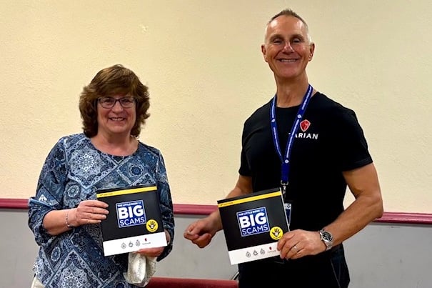 Steve Benson-Davison (from the Regional Economic Crime Prevention and Protect Office ) visited from South Wales police. It was his first visit to Carew and he was very taken with the natural beauty of the Castle, village and it’s surrounds.