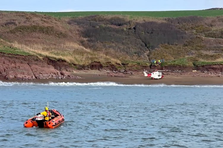 The RNLI’s all-weather and inshore lifeboats were requested to launch at 9.10am on Saturday, March 7, to assist with the evacuation of a person who had been found on the coast path at Swanlake Bay, and was thought to be suffering from hypothermia.