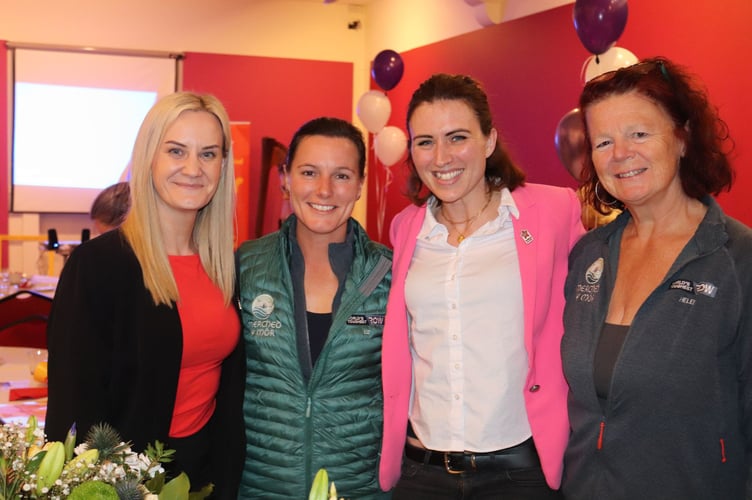 Action for Children Wales Director, Laurie Ryall, Merched y Mor Liz Collyer, Action for Children Head of Business Development Megan Ludlow and Merched y Mor Helen Heaton