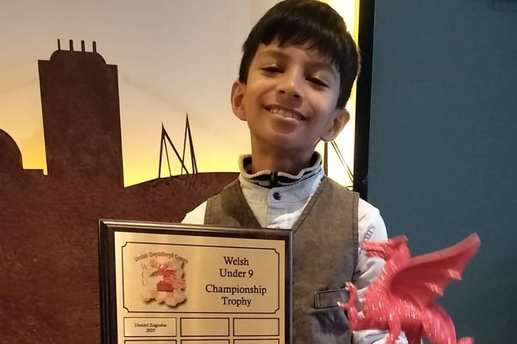 Under-9 Welsh Junior Chess Champion Daarshik Halder