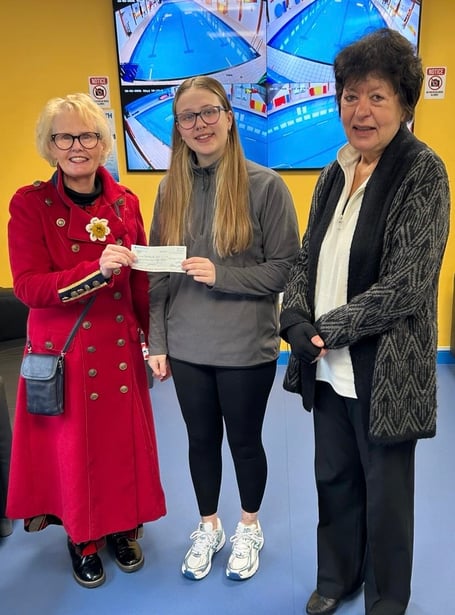 Kilgetty WI members Julia Mills (president) and Nicole Bowles presented a cheque to Narberth Swimming Pool for their appeal to raise funds for urgent repairs to the building and save the much loved swimming pool.