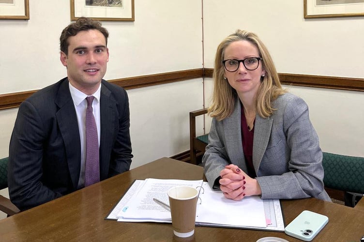 PHOTO: Henry meeting with the Economic Secretary to the Treasury, Lucy Rigby MP, where he discussed banking services in Pembroke Dock and across the whole county. 