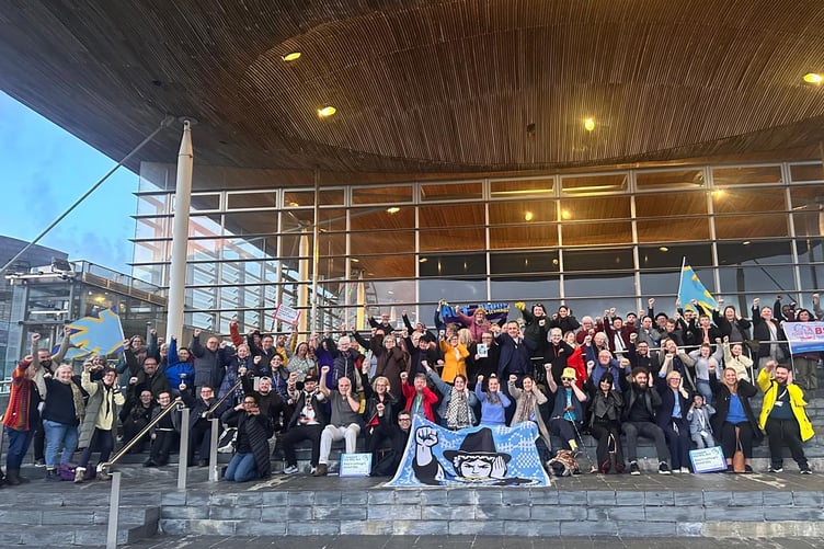 British Sign Language (Wales) Bill voted in - BSL Wales Consortium campaigners at Senedd