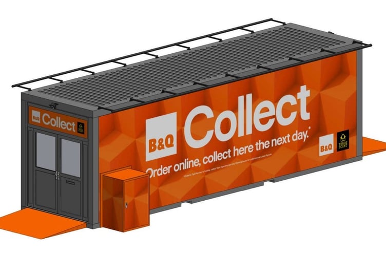 An image of the proposed B&Q 'Click And Collect' pod. Picture: B&Q/Pyrke Planning application.