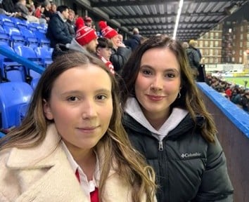 Ceris (pictured right) with her younger sister, Lleucu.