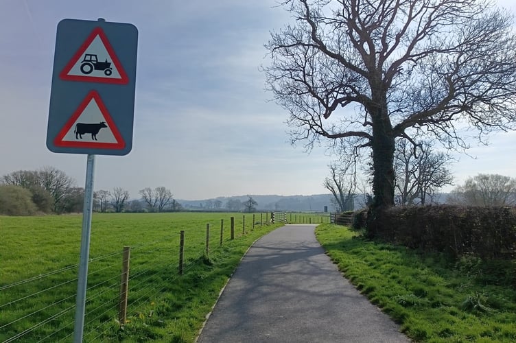 A sign on the Towy Valley cycle path (pic Richard Youle and free for use for wire partners) 