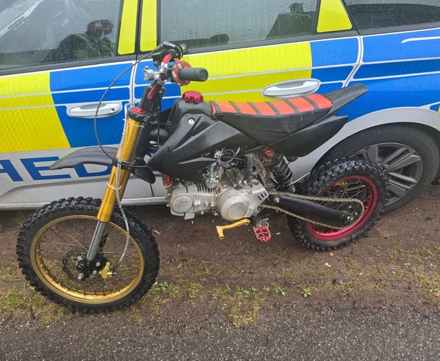 Police seize off-road bike being driven in a reckless manner
