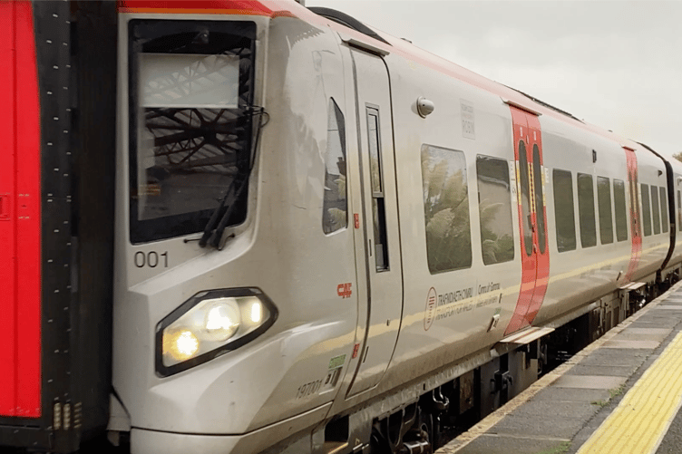 Transport for Wales train arriving at Pembroke Dock