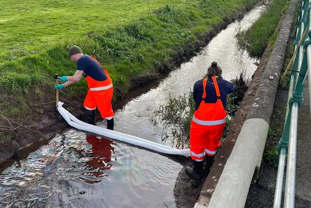 NRW investigates oil pollution in Pembroke stream