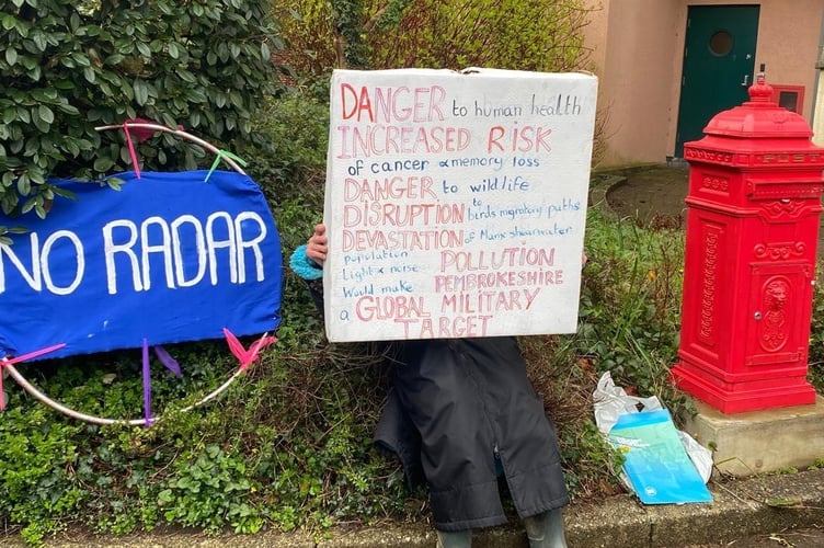 radar Pembrokeshire protest