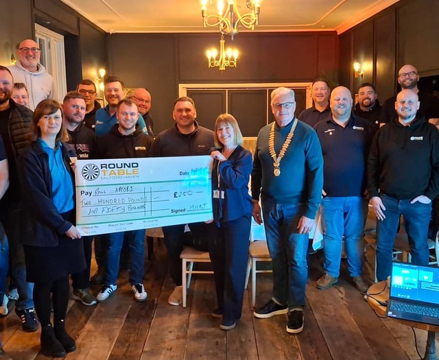 Milford Haven Round Table donates to Paul Sartori