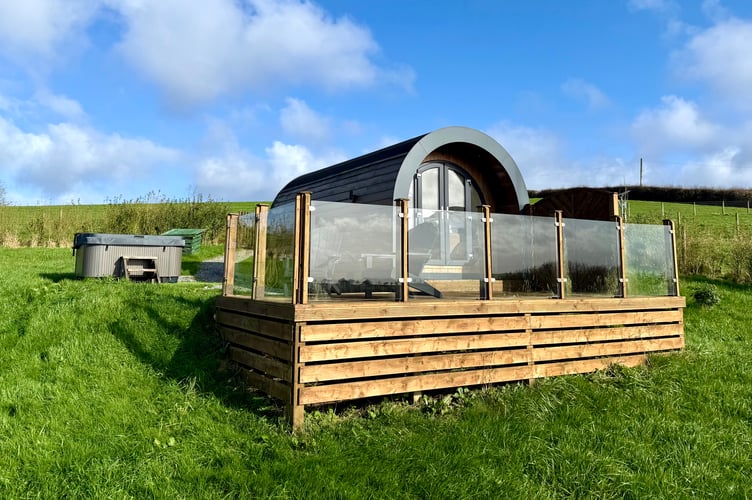 One of the pods and hot tubs at Lan Farm that have been given planning consent following an appeal (pic Anna Robinson and free for use for wire partners) 