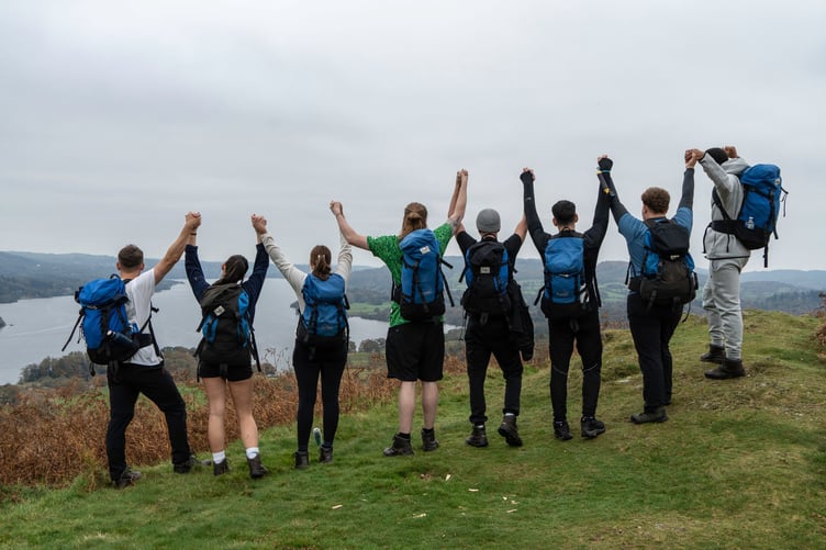 L-R: James, 23, Millie, 19, Evie, 19, Rhys, 19, George, 19, Khalil, 23, Kian, 21, and Paris, 23, young employees from Balfour Beatty on a practice expedition during their DofE Gold residential at Brathay Trust in the Lake District. DofE Workplace is tailored to young people in employment and helps develop essential workplace skills such as communication, time management and problem-solving as well as providing shared experiences that foster stronger, more connected teams. It provides businesses with opportunities to observe young talent in new environments and spot emerging leadership potential.