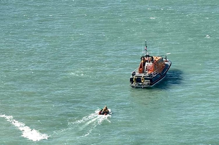 St Davids RNLI all-weather lifeboat was requested to launch at 11.04am on Easter Monday, April 6 to investigate an upturned kayak floating to the east of Solva harbour. 