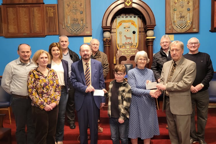 A presentation took place at Narberth Masonic Lodge 
