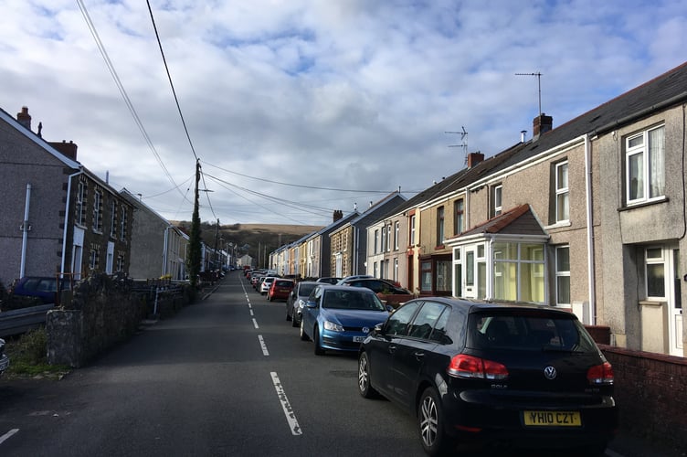 Tirycoed Road, Glanamman, which could provide access to and from new homes at the former Amman Valley Maternity Hospital site (pic by Richard Youle and free for use for all BBC wire partners)